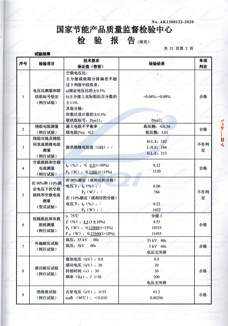 高低压试验报告-S11-1250沁县沁县沁县油浸式变压器-2.jpg